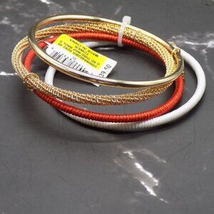 Inc International Concepts Bangle Bracelet Gold 4-Pc Set Charm & Cord Wrapped